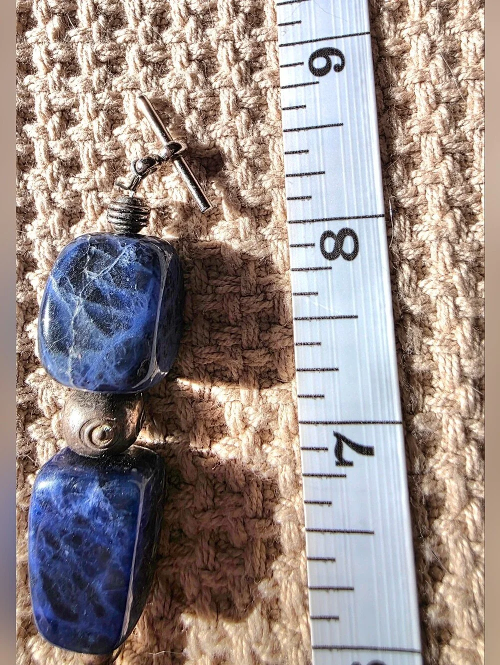 CHUNKY SODALITE TUMBLED STONE BEAD MALA BRACELET - Picture 5 of 7